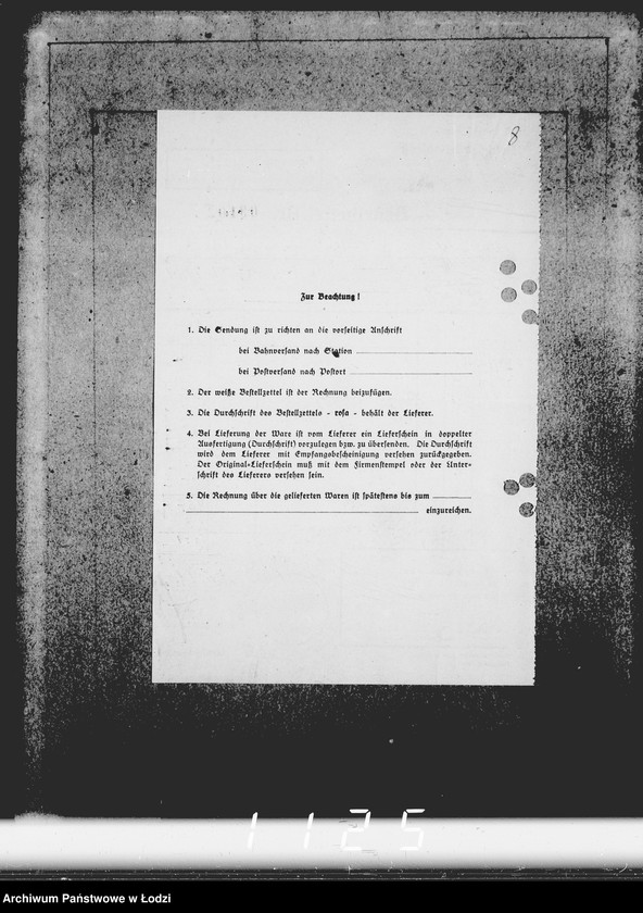 Obraz 12 z jednostki "Konto 00, Komm.221-240. [Rachunki i potwierdzenia odbioru mebli biurowych, kuchennych]"