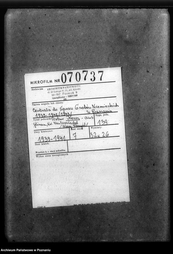 Obraz 2 z jednostki "Artur Kern aus Glinau, Kreis Neutomischel (Nowy Tomyśl)"