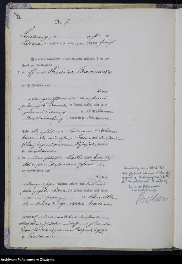 image.from.unit.number "Heiraths-Haupt-Register Nr 1 - 69"