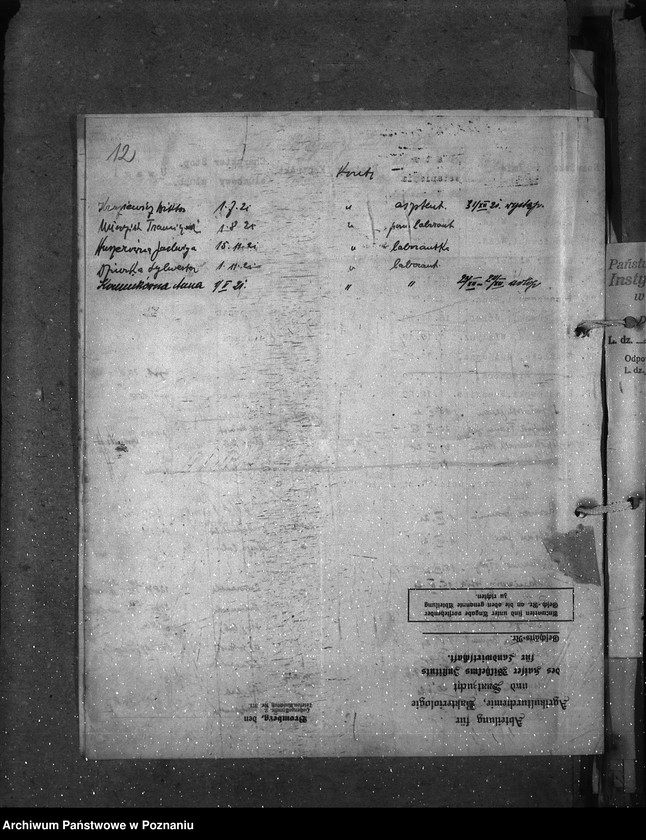 Obraz 16 z jednostki "Sprawy osobowe sprawozdania miesięczne Państw. Nauk. Inst. Rolniczego w Bydgoszczy"