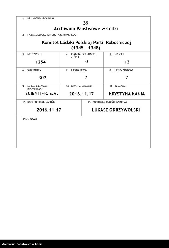 Obraz 1 z jednostki "Preliminarz budżetowy Komitetu Łódzkiego Polskiej Partii Robotniczej w Łodzi na rok budżetowy 1948"
