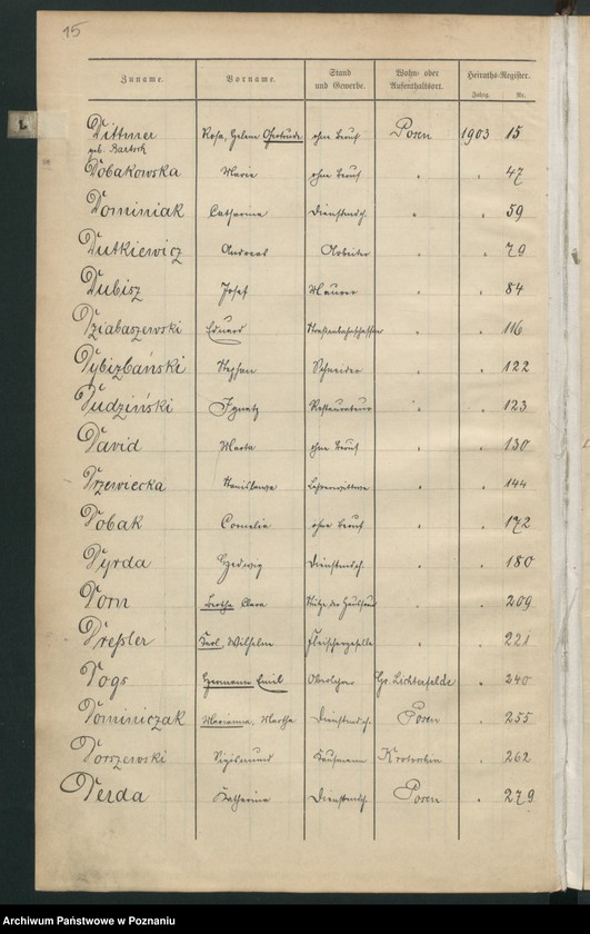 Obraz 18 z jednostki "Skorowidz małżeństw"