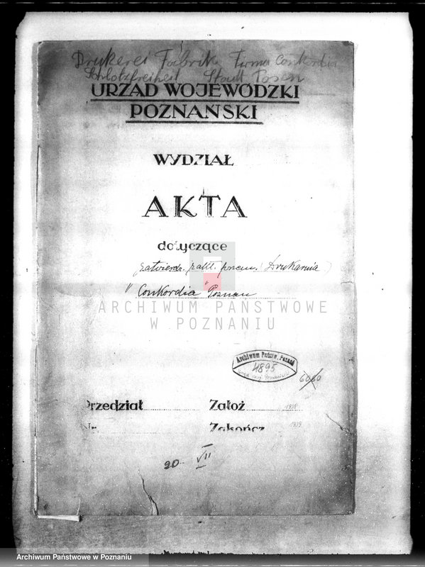 Obraz 4 z jednostki "Zatwierdzenie zakładu przemysłowego /drukarni "Concordia"/ w Poznaniu"