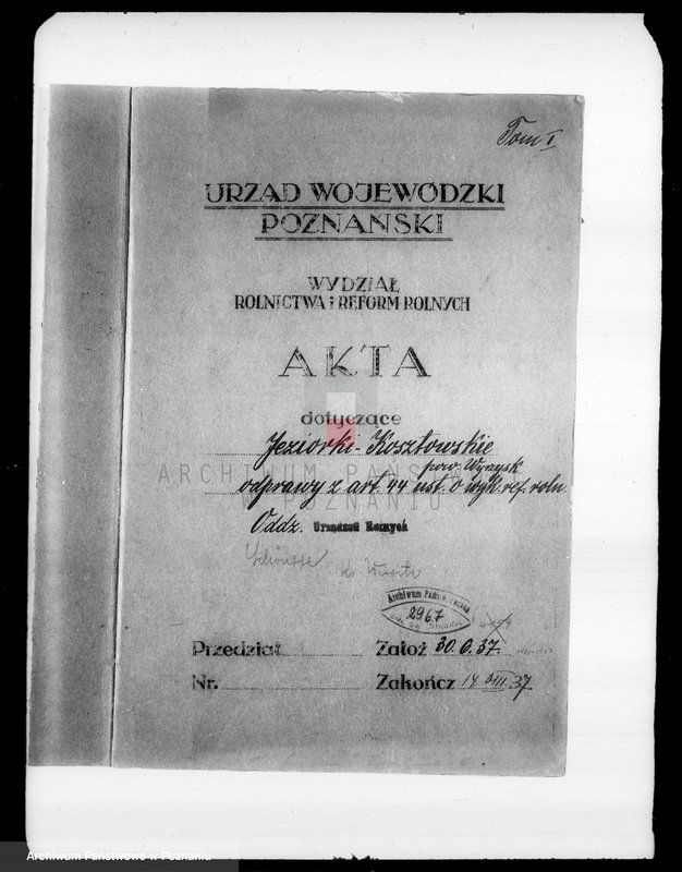 Obraz 4 z jednostki "Jeziorki-Kosztowskie odprawy z art.. 44 ustawy o wykonaniu reformy rolnej"