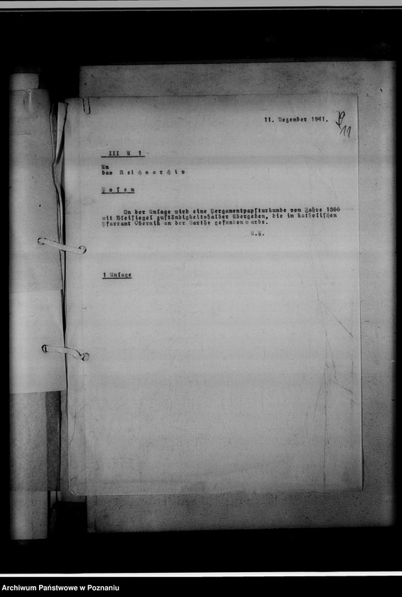 Obraz 15 z jednostki "[Korespondencja w sprawie przekazywania ksiąg kościelnych z Gausippenamt w Poznaniu do Reichsarchiv w Poznaniu]"