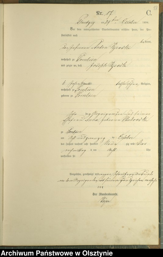 image.from.unit.number "Sterbe-Haupt-Register Nr 1 - 22"