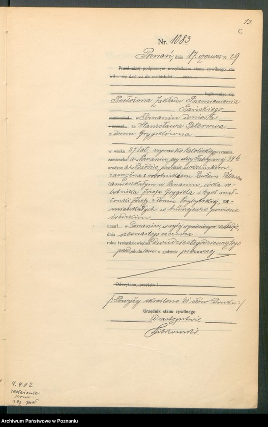 Obraz 15 z jednostki "Księga miejscowa zgonów tom III [Rejestr główny zgonów]"