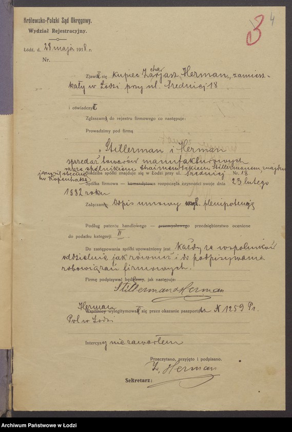 Obraz 6 z jednostki "Chaim Icko Stillerman, Zachariasz Herman- kupno i sprzedaż manufaktury"