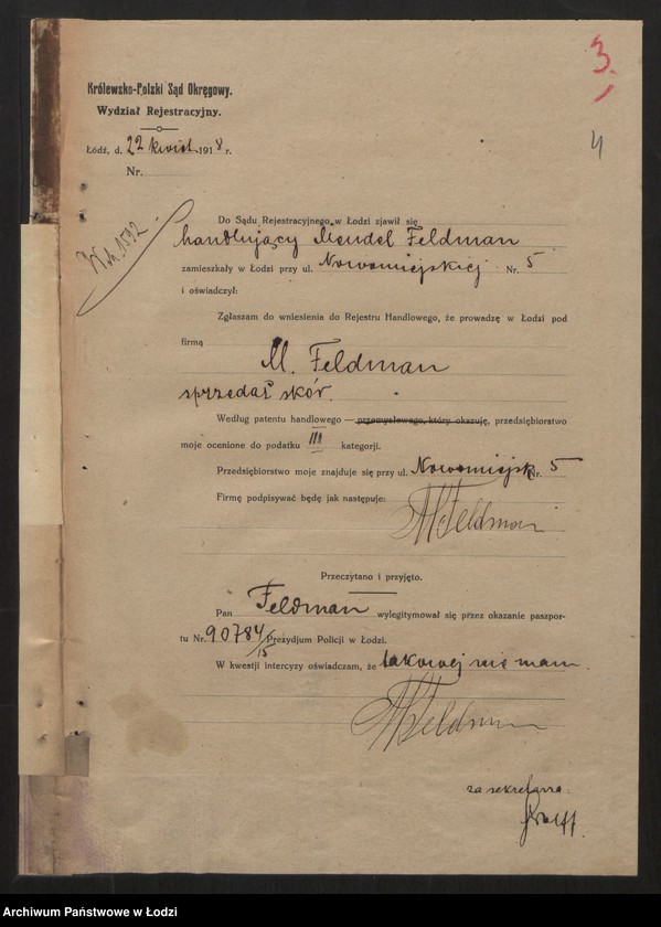 Obraz 6 z jednostki "Mendel Feldman - sprzedaż skór"