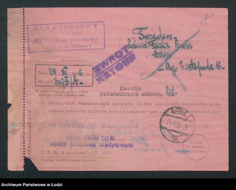 Obraz 10 z jednostki "„Trocadero, właściciel Feliks Gross”- wrotnisko"