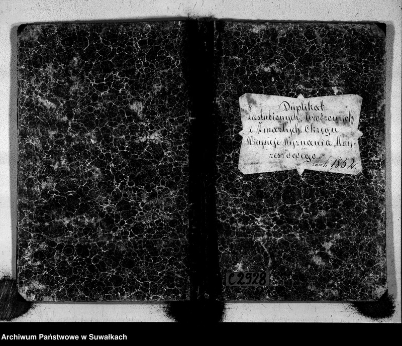 image.from.unit.number "Duplikat Zaślubionych, Urodzonych i Zmarłych Okręgu Wiejsieje Wyznania Moyżeszowego za rok 1852"