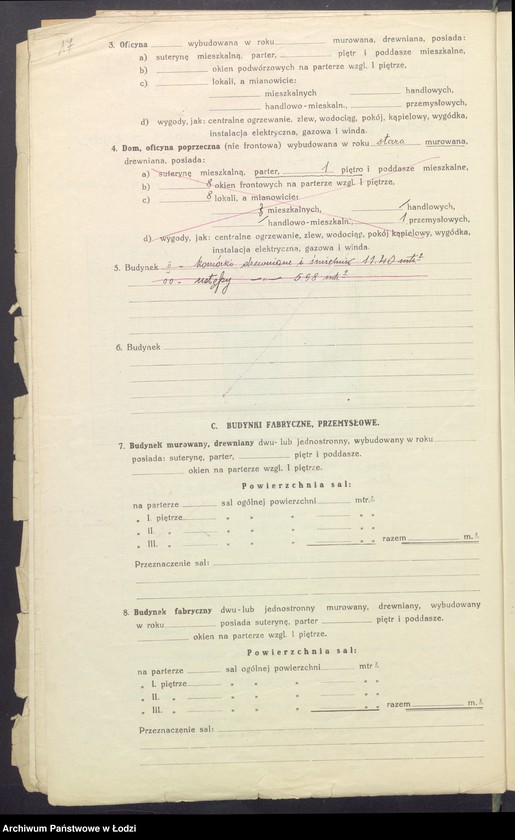 Obraz 19 z jednostki "Księga inwentarzowa nieruchomości m. Łodzi ul. Polna"