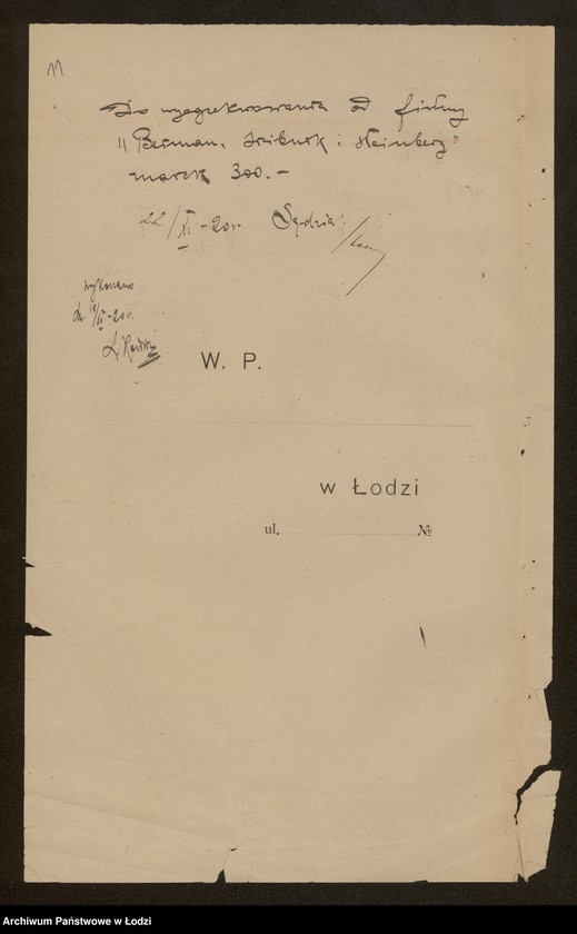 Obraz 13 z jednostki "Walerauch, Srebnik, Wajnberg- handel przędzą"