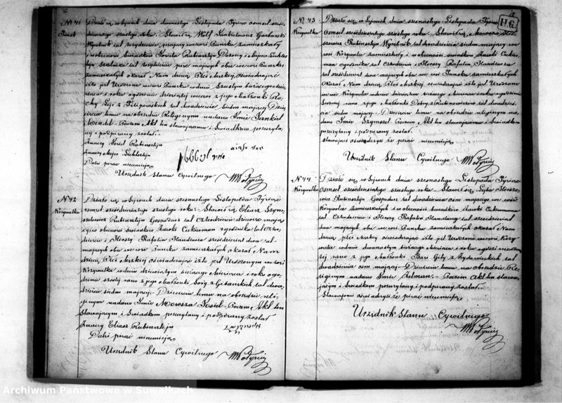 image.from.unit.number "Duplikat Akt Urodzeń, Zaślubień i Zejść Wyznania Mojżeszowego Okręgu Bożniczego Puńsk na 1866 rok."