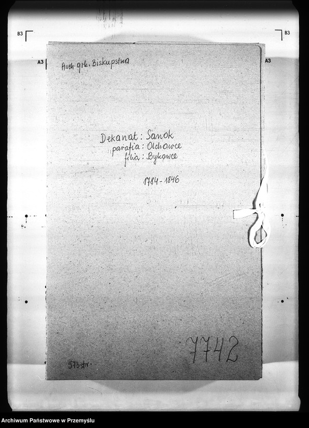 image.from.unit.number "[Kopie ksiąg metrykalnych parafii Olchowce z filią Bykowce (dekanat Sanok)]"