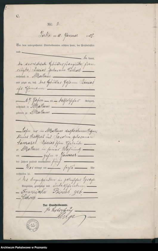 Obraz 5 z jednostki "Sterbe-Haupt-Register"