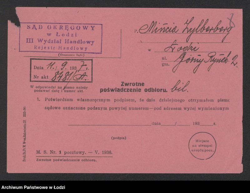 Obraz 10 z jednostki "Mincia Zylberger – sprzedaż kapeluszy damskich"