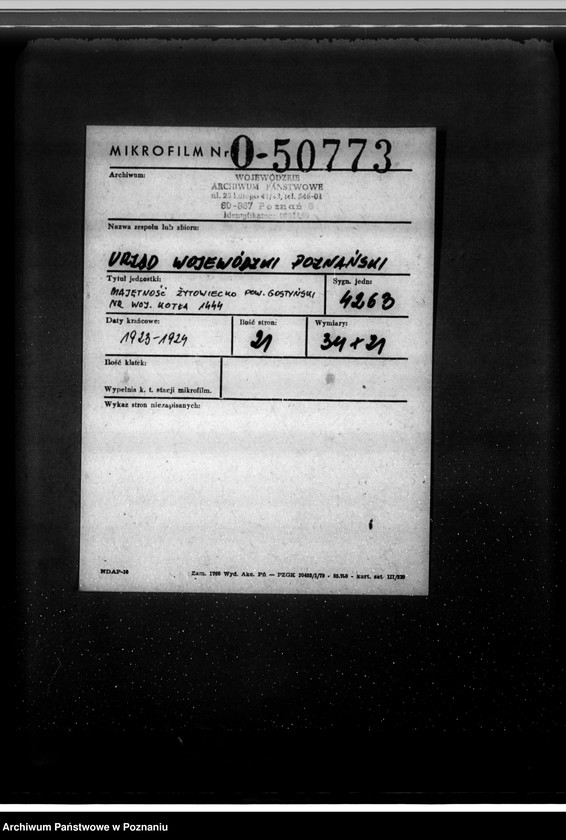 Obraz 2 z jednostki "Majętność Żytowiecko pow. gostyński nr woj. kotła 1444"