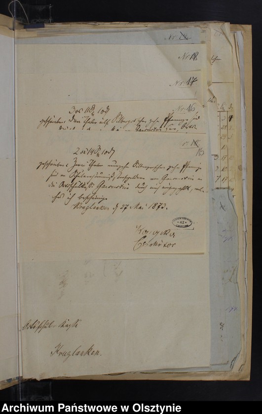 image.from.unit.number "Beläge zur Kirchspiels Schul-Kassen Rechnung von Kruklanken"