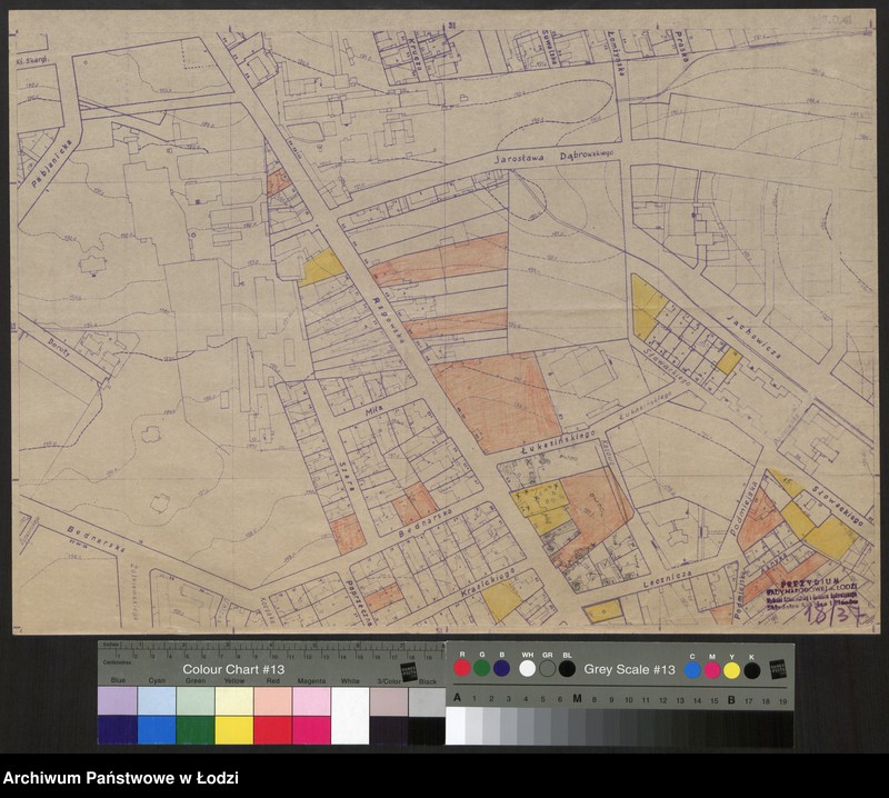Obraz 1 z jednostki "Plan m. Łodzi 1:2000 z oznaczeniem nieruchomości niezabudowanych lub niedostatecznie zabudowanych. Sekcja SO41"