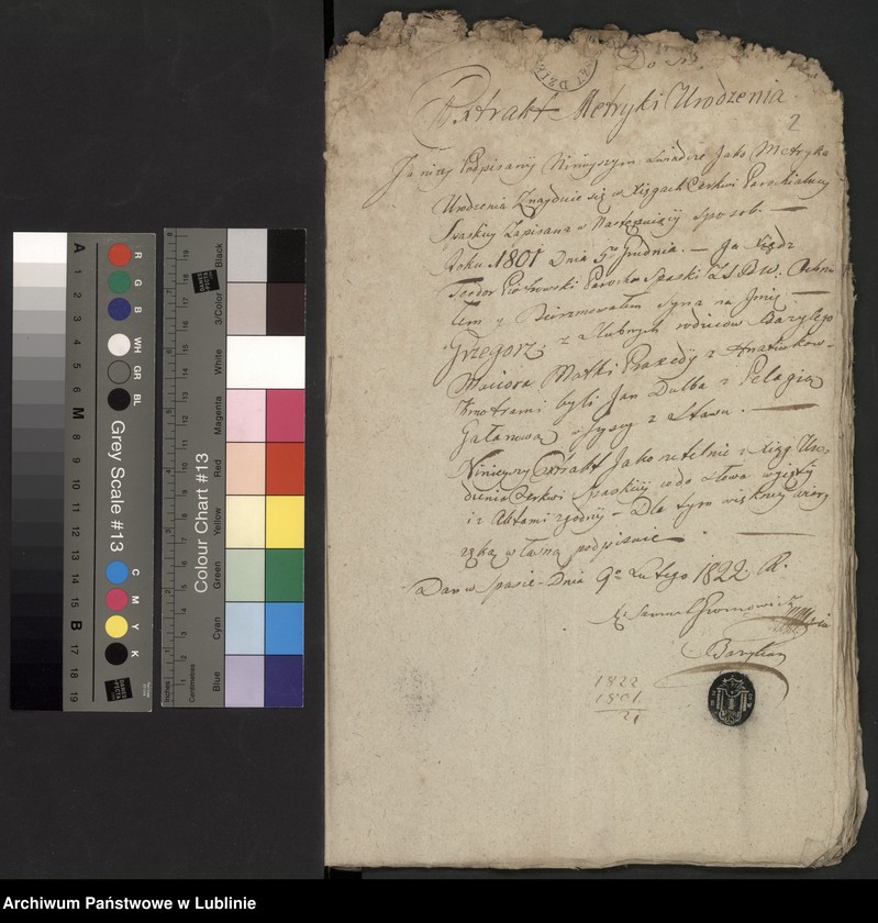 image.from.unit "Alegaty do ksiąg urodzeń, zapowiedzi, małżeństw i zgonów z lat 1822 - 1823"