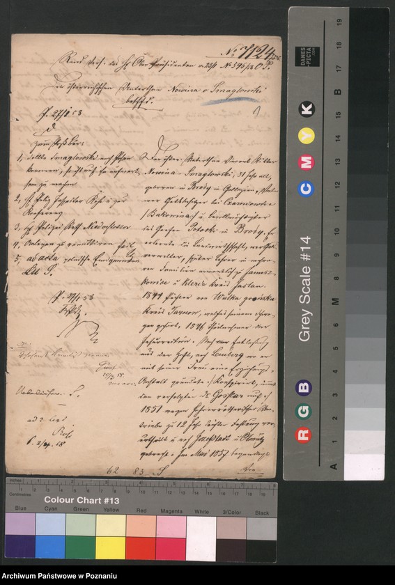 Obraz 4 z jednostki "A. betr. den österreichischen Untertan Nowina von Smaglowski, den Wladislaus Smisniewicz, Student aus Schroda, den Ludwik von Smoleński, Gutsbesitzer aus Plock"