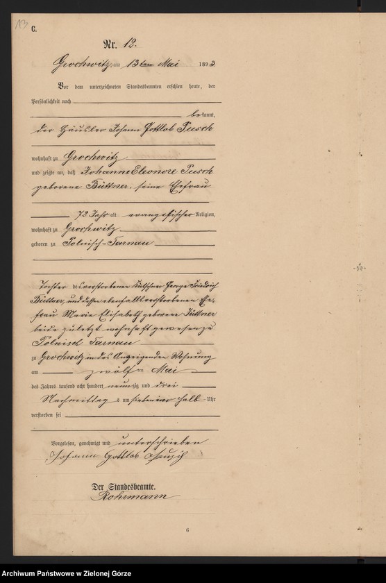 Obraz 15 z jednostki "Sterbe-Haupt-Register"