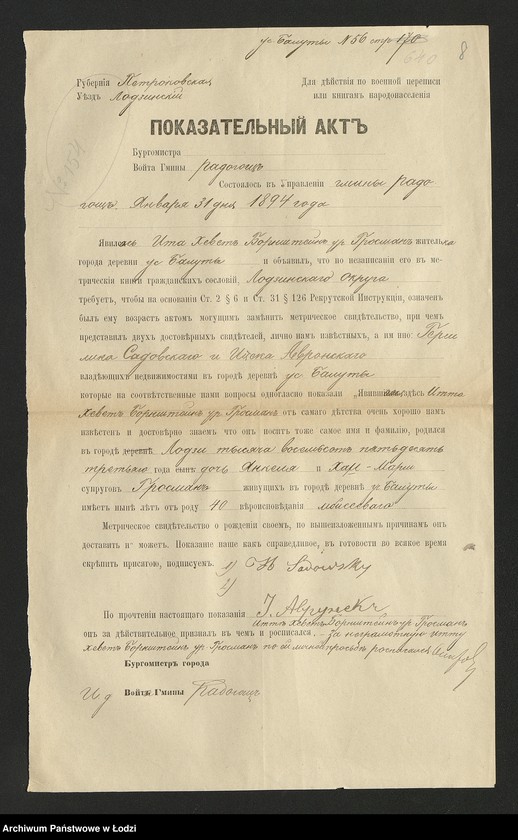 Obraz 10 z jednostki "Dowody metrykalne stałych mieszkańców osady Bałuty nr domu 56-57"