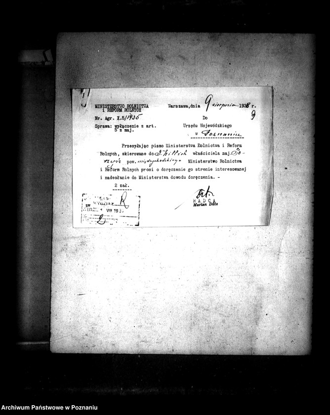 Obraz 13 z jednostki "Majątek Gorzyń powiatu międzychodzkiego wyłączenie z art. 5 ustawy o reformie rolnej"