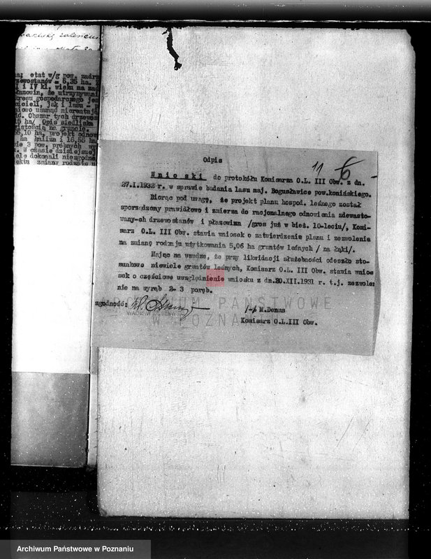 Obraz 15 z jednostki "Sprawa zmiany rodzaju użytków 5,06 ha gruntów leśnych w majątku Bogusławice /powiat koniński/ oraz zatwierdzenie projektu planu gospodarstwa leśnego"