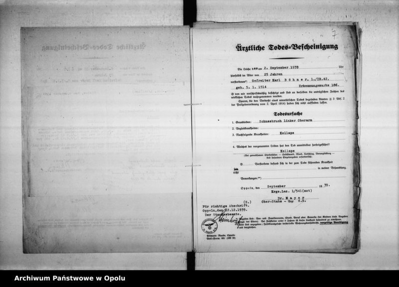 Obraz 13 z jednostki "Kriegssterbefälle 1939"