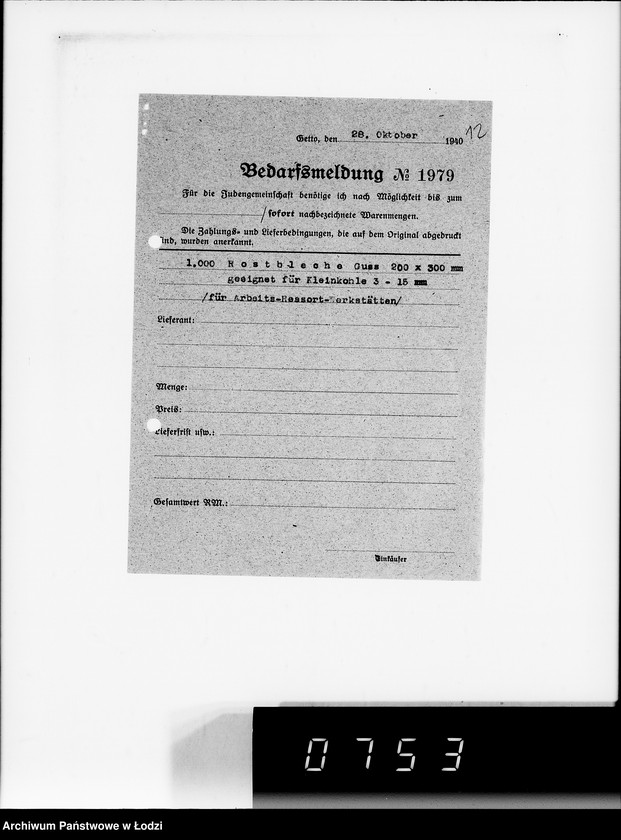Obraz 16 z jednostki "Stornierte Bedarfsmeldungen [Korespondencja z różnymi firmami niemieckimi w sprawie dostawy różnych artykułów przemysłowych]"