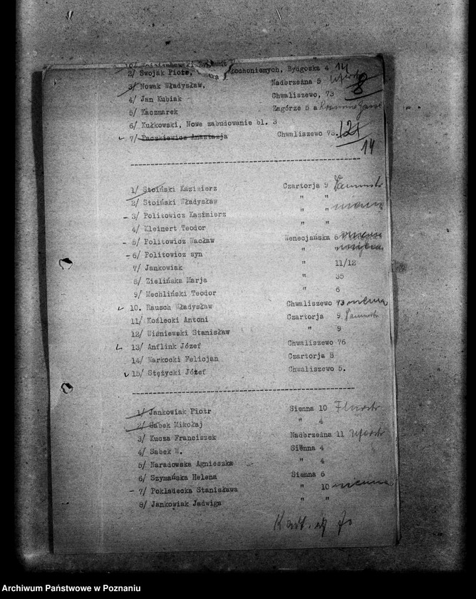 Obraz 18 z jednostki "Wykazy członków Stronnictwa Narodowego Poznań miasto"