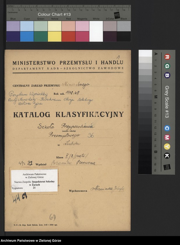 Obraz 2 z jednostki "Szkoła Przysposobienia Przemysłowego w Lubsku nr 36, katalog klasyfikacyjny klasa II (2), V, wydział - Ceramiki Czerwonej"
