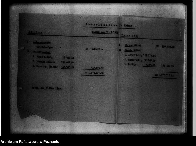 Obraz 18 z jednostki "[Fabryka porcelany w Chodzieży - rachunki i bilanse]."