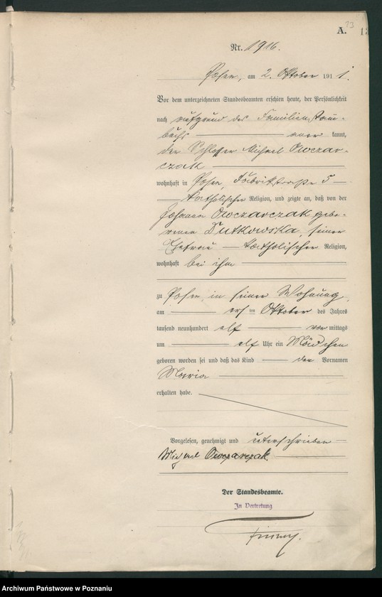 Obraz 14 z jednostki "Księga miejscowa urodzeń tom V-VI [Rejestr główny urodzeń]"