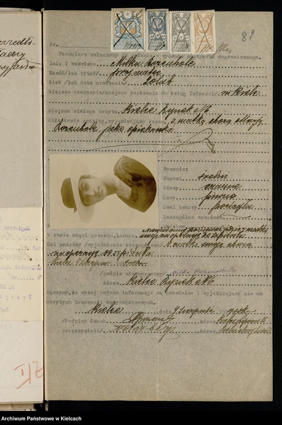 Obraz 11 z kolekcji "Wnioski o paszporty zagraniczne rok 1919111"