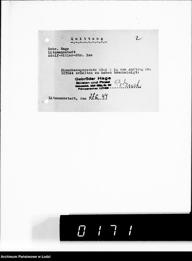 Obraz 6 z jednostki "[Przydział materiałów żelaznych dla Getta]"