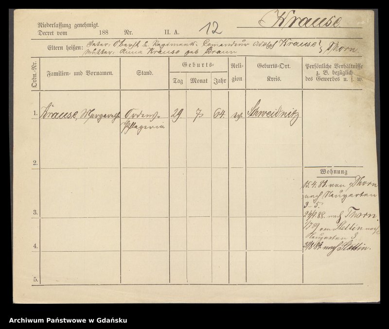 image.from.unit.number "Karty meldunkowe: Krause Magdalena - Krause Minna"