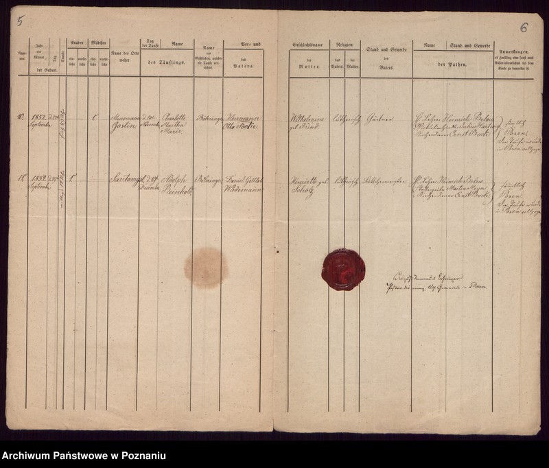 Obraz 5 z jednostki "Verzeichniss der Getauften"