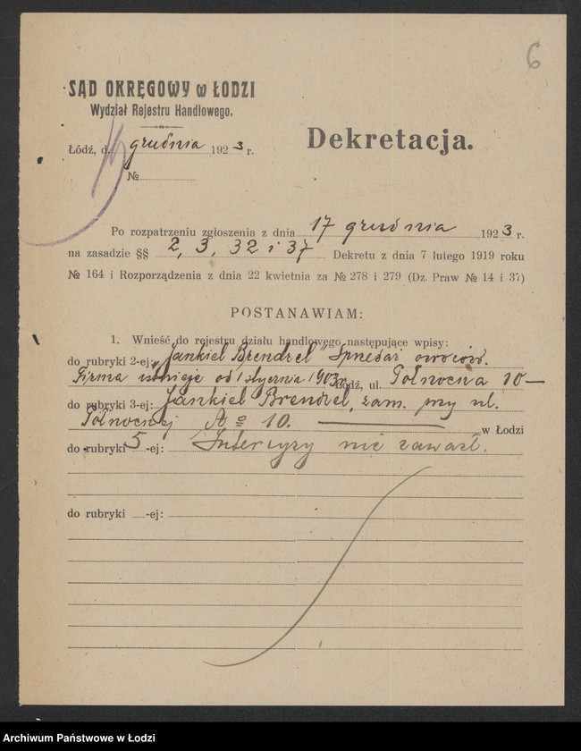 Obraz 8 z jednostki "Jankiel Brandzel – sprzedaż owoców"