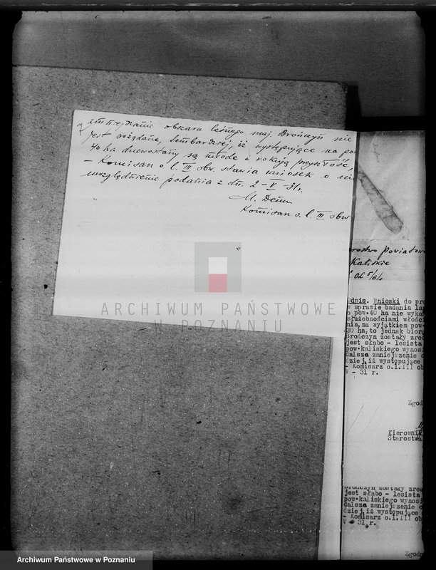 Obraz 11 z jednostki "Zmiana rodzaju użytkowania 40 ha gruntów leśnych w majątku Brańczyn w powiecie kaliskim"