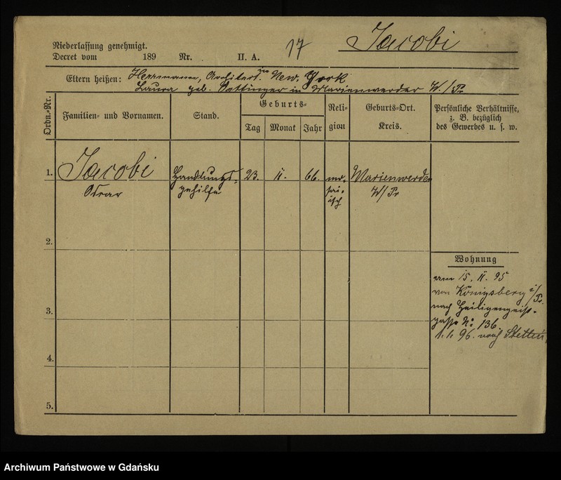 image.from.unit.number "Karty meldunkowe: Jacobi Karl - Jacoby"