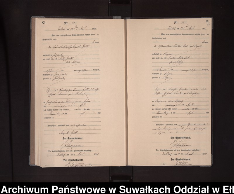 image.from.unit.number "Sterbe-Neben-Register des Königlichen Preussischen Standes-Amtes Orlen Kreis Loetzen"