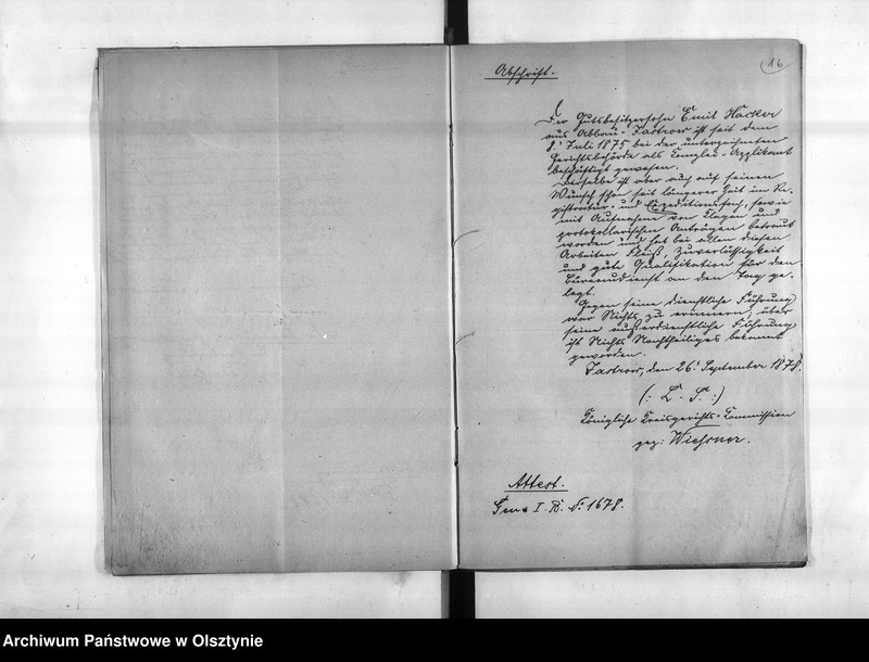 Obraz 15 z jednostki "Regierungs-Sekretariats Assistent Hacker [Ernst Aduard Emil] den 1 April 1896 Kreis-sekretär, den 1 November 1900 Regierungs-sekretär"