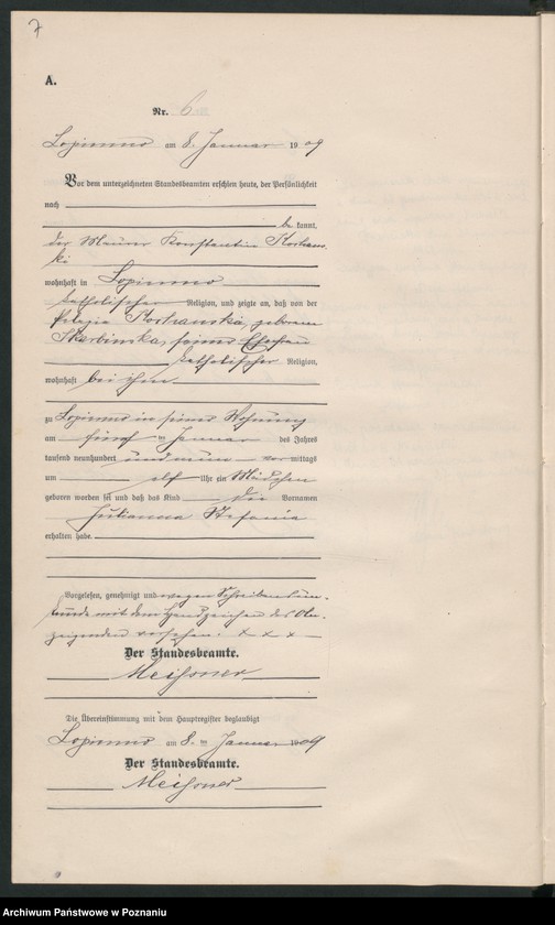 Obraz 10 z jednostki "Geburts-Nebenregister"