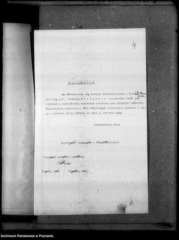 Obraz 8 z jednostki "Sprawy ogólne osobowe Departamenu Rolnictwa i Dóbr Państw. Wydział Leśny personalne ogólne"