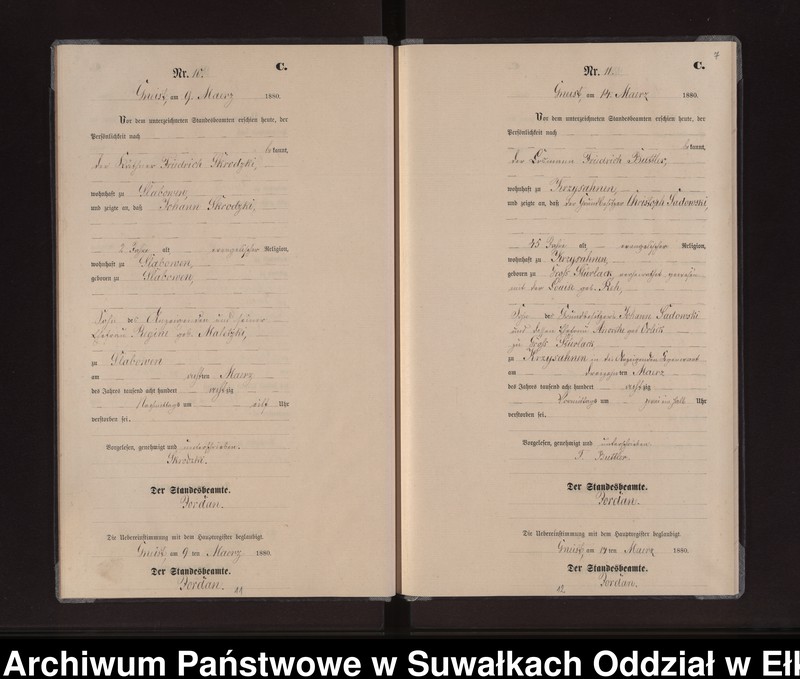 image.from.unit.number "Sterbe-Neben-Register des Königlich Preussischen Standes-Amtes Gneist Kreis Loetzen"