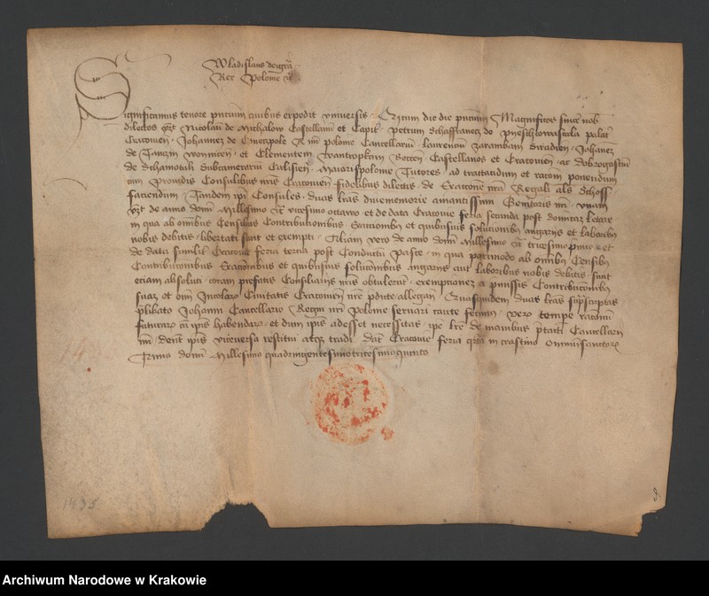 Obraz 11 z kolekcji "Dokumenty i pieczęcie Władysława III Jagiellończyka (1424‒1444) zwanego Warneńczykiem, króla Polski i Węgier111"
