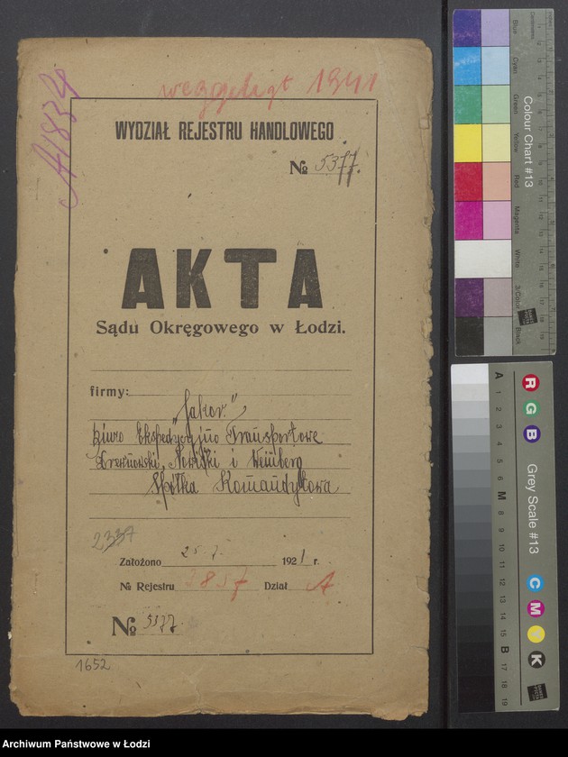 Obraz 2 z jednostki "„Jakor – M. Drewnowski, S. Nowicki, S. Weinberg” – Biuro ekspedycyjno-transportowe spółka komandytowa"